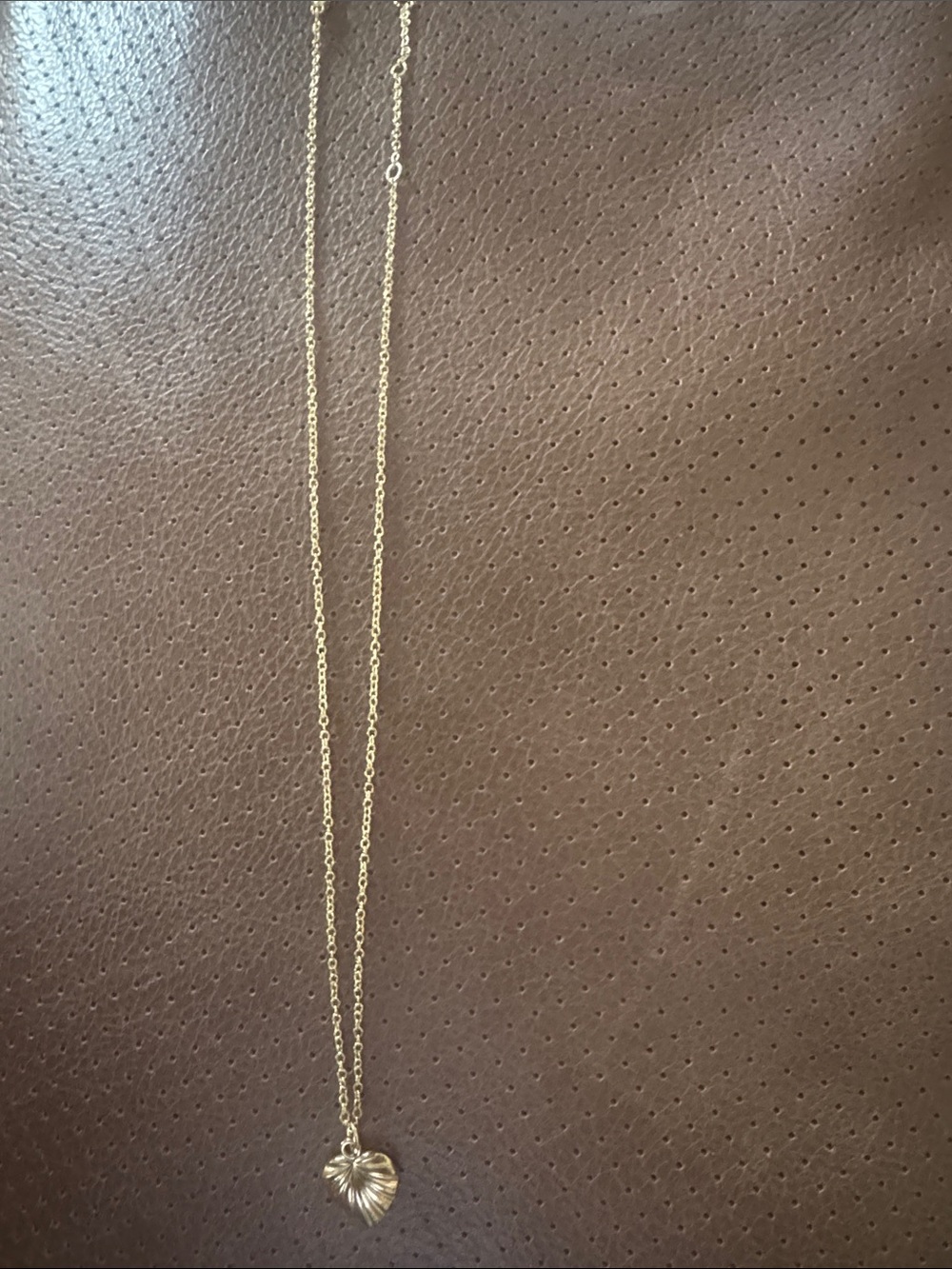 Delicate Gold Heart Leaf Pendant Necklace - Womens Jewelry
